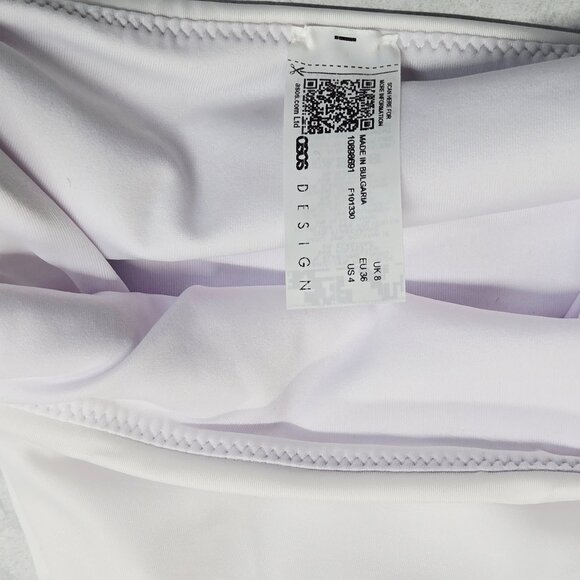 NEW ASOS DESIGN MIX & MATCH WHITE HIGH LEG HIGH WAIST BIKINI BOTTOM SIZE 4 - Picture 3 of 6